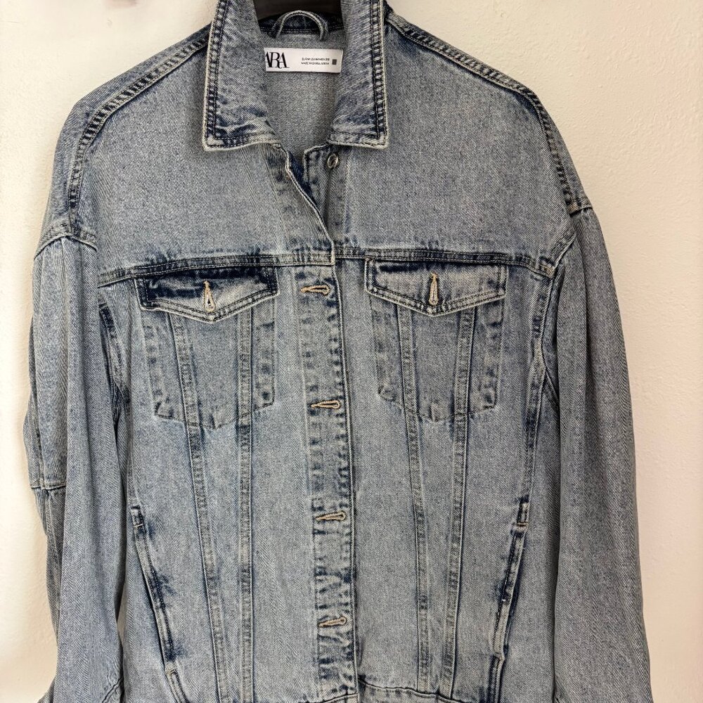 Zara denim jacket, light wash, M